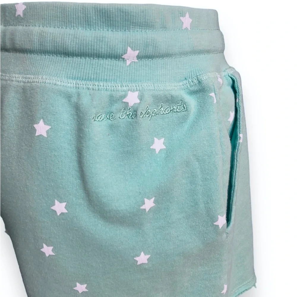 IVORY ELLA Pull On Drawstring Cutoff Shorts Star Pattern